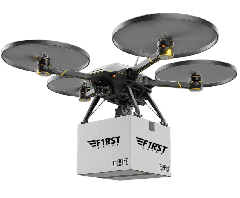 Drone carrying package